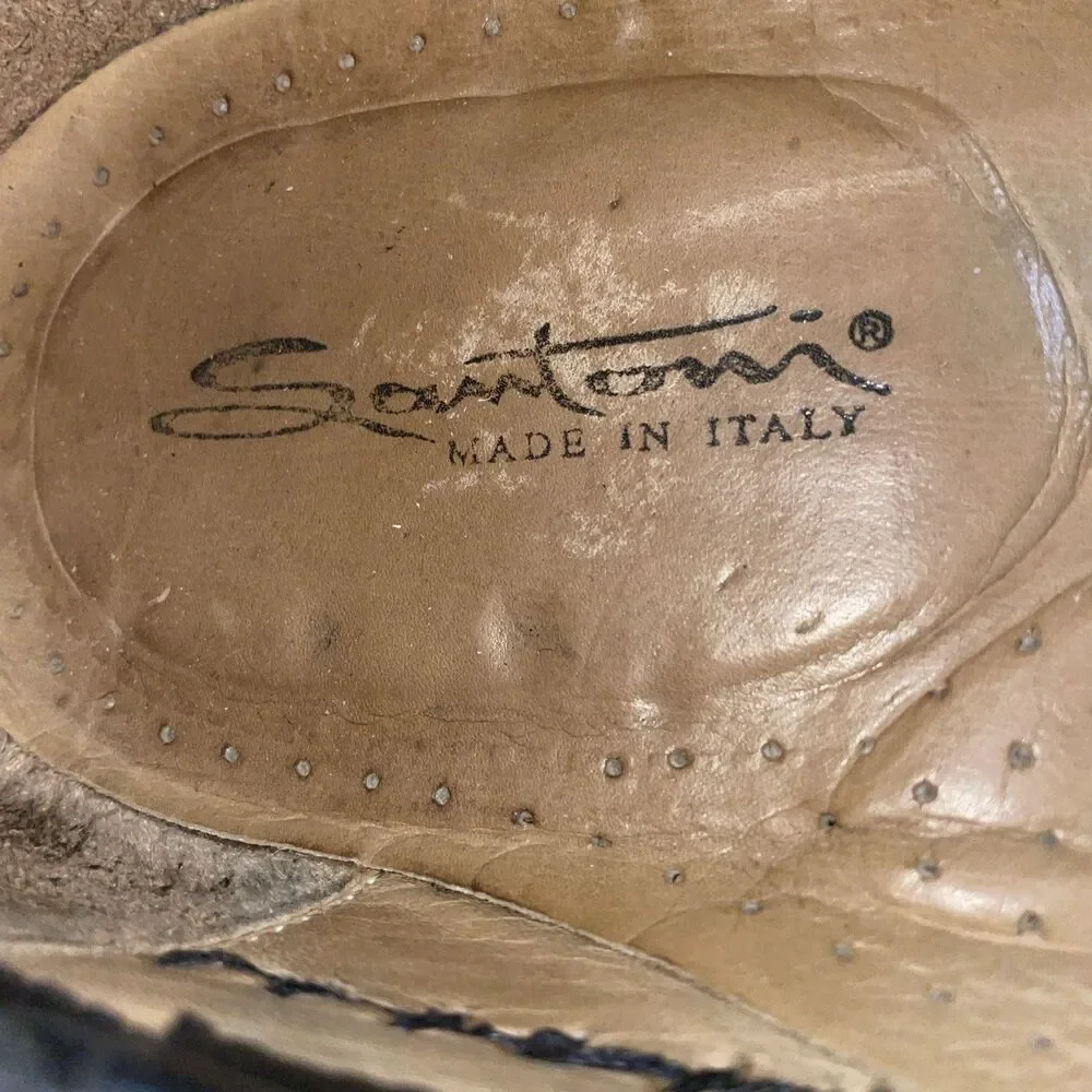 Santoni Italy Men’s Casual Loafers Size 10.5 D Black Leather Going Out Comfort